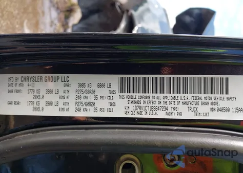 2011 Ram Ram 1500 Laramie Longhorn из США, поврежденный, VIN 1D7RV1CT1BS647234